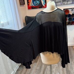 Free People Black Sheer Flowy Top